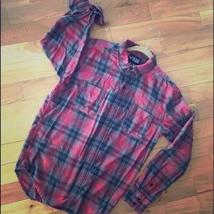 Rude Grey and Red Soft Flannel szS